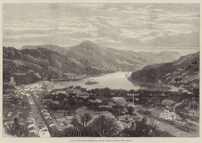 Visita dos Príncipes Marinheiros ao Ceilão, Vista de Kandy (gravura) de English School