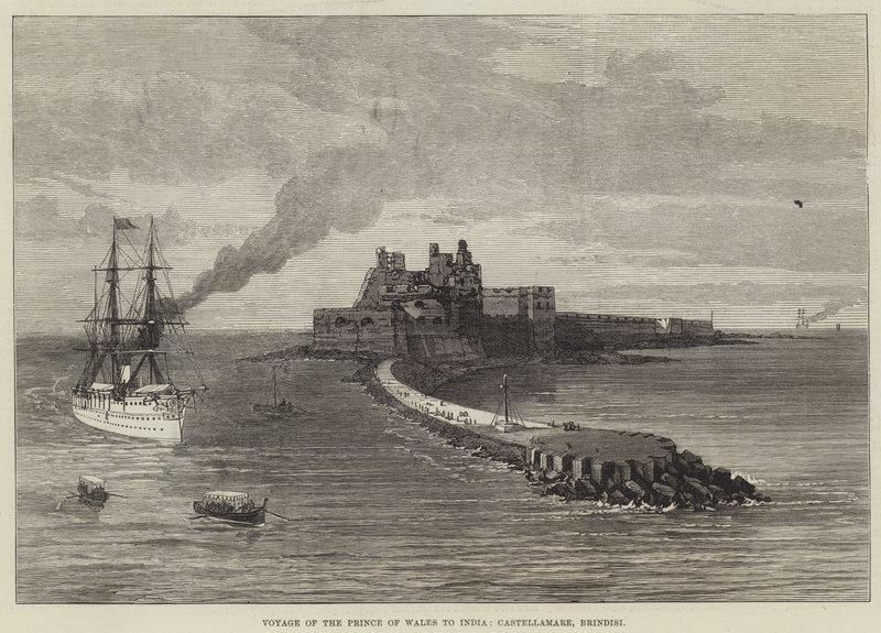 Voyage of the Prince of Wales to India, Castellamare, Brindisi (gravura) de English School