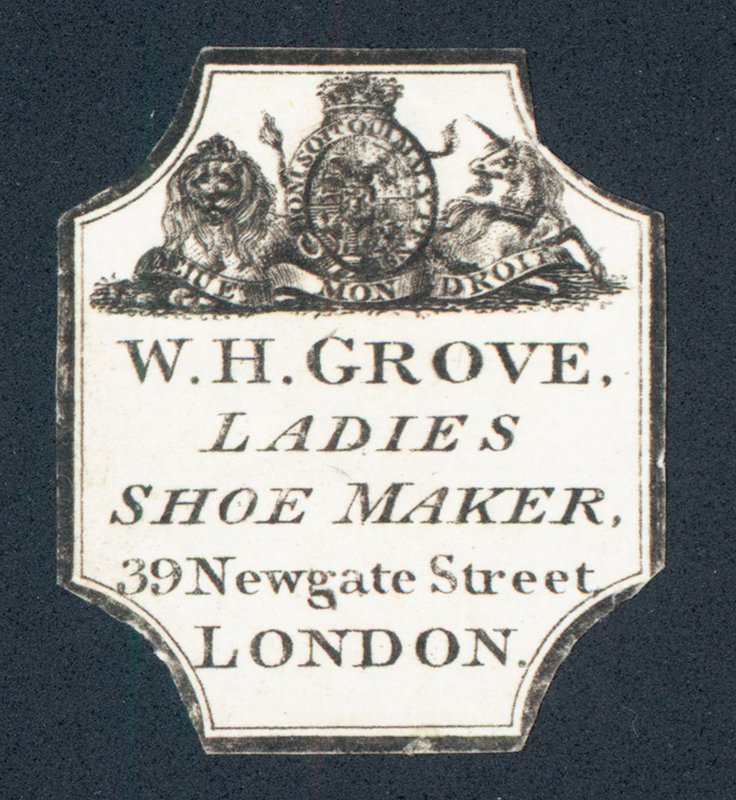 WH Grove, fabricante de calçados femininos, cartão comercial de English School