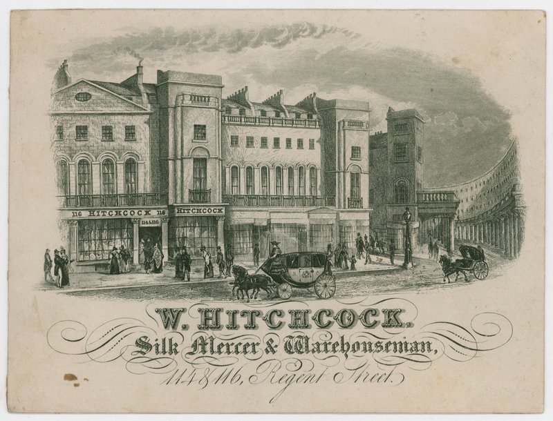 W Hitchcock, cartão de comércio de English School