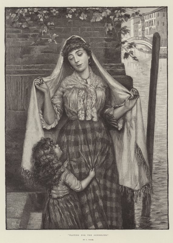 À espera do Gondolier (gravura) de English School
