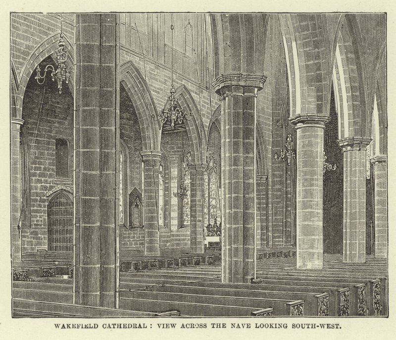 Wakefield Cathedral, vista do outro lado da Nave olhando para o sudoeste de English School
