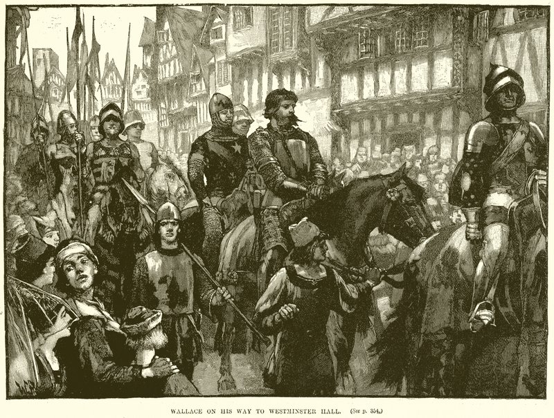 Wallace em seu caminho para o Westminster Hall de English School