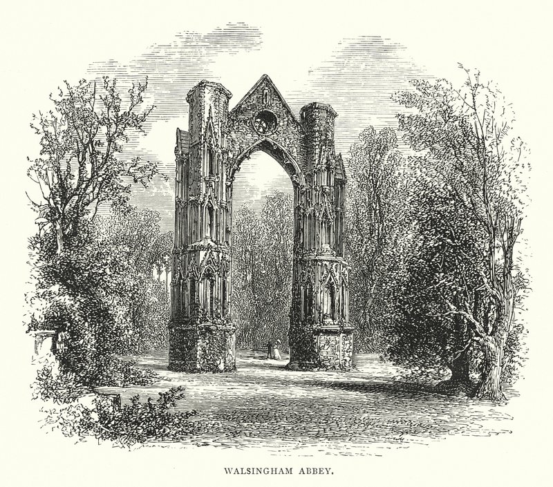 Abadia de Walsingham (gravura) de English School