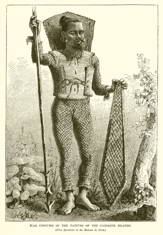 Traje de Guerra dos Nativos das Ilhas Carolinas de English School