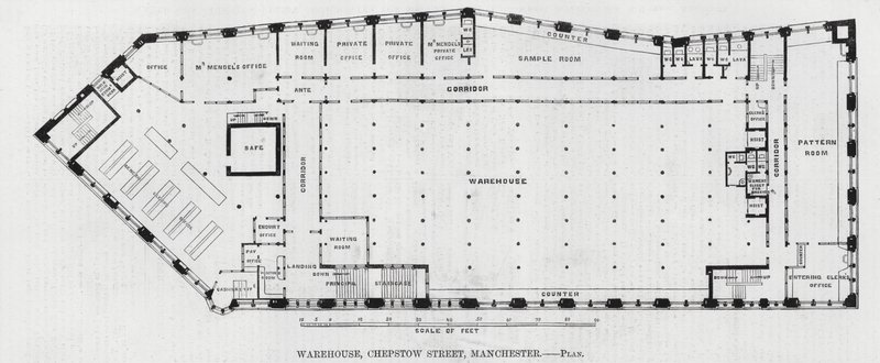 Warehouse, Chepstow Street, Manchester (gravura) de English School
