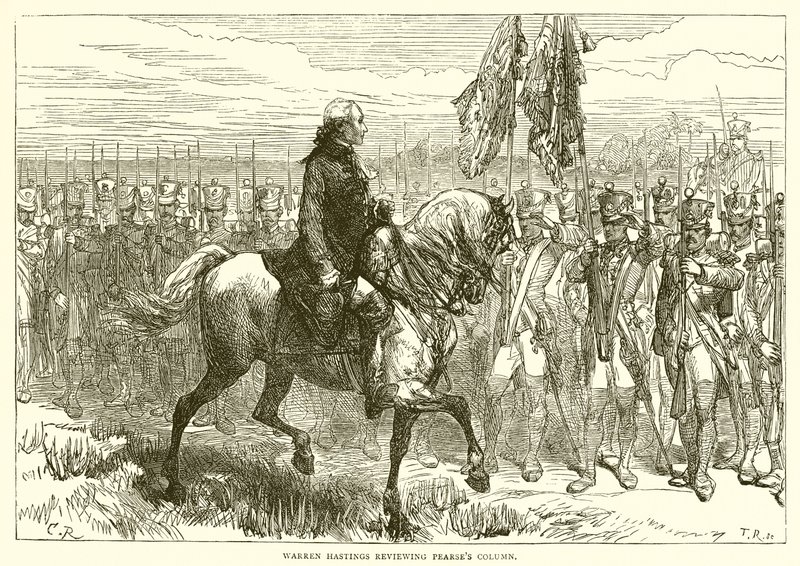 Warren Hastings revendo colunas Pearses de English School