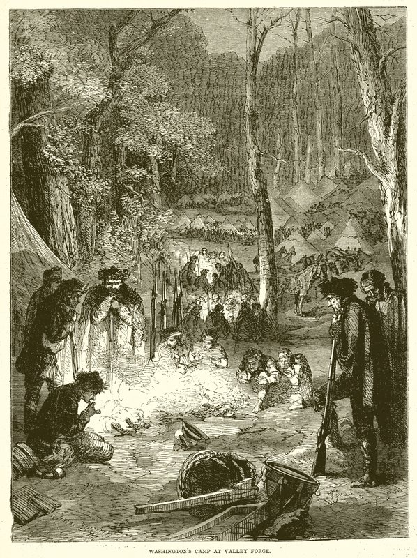 Acampamento de Washingtons em Valley Forge de English School