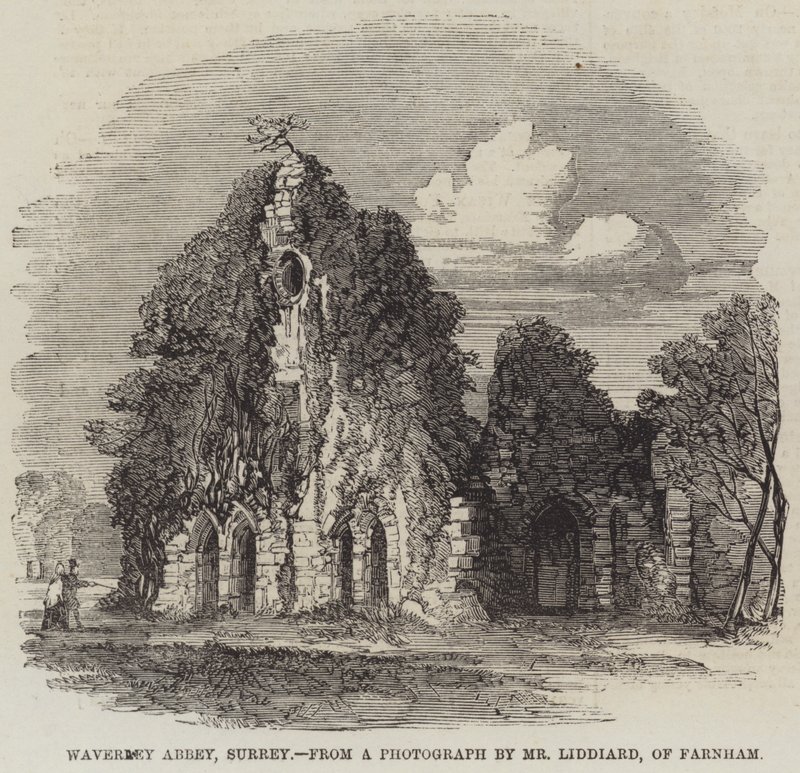 Abadia de Waverley, Surrey (gravura) de English School