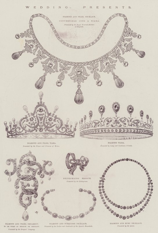 Casamento da Princesa Matilde de Gales e do Príncipe Carlos da Dinamarca (cor litho) de English School