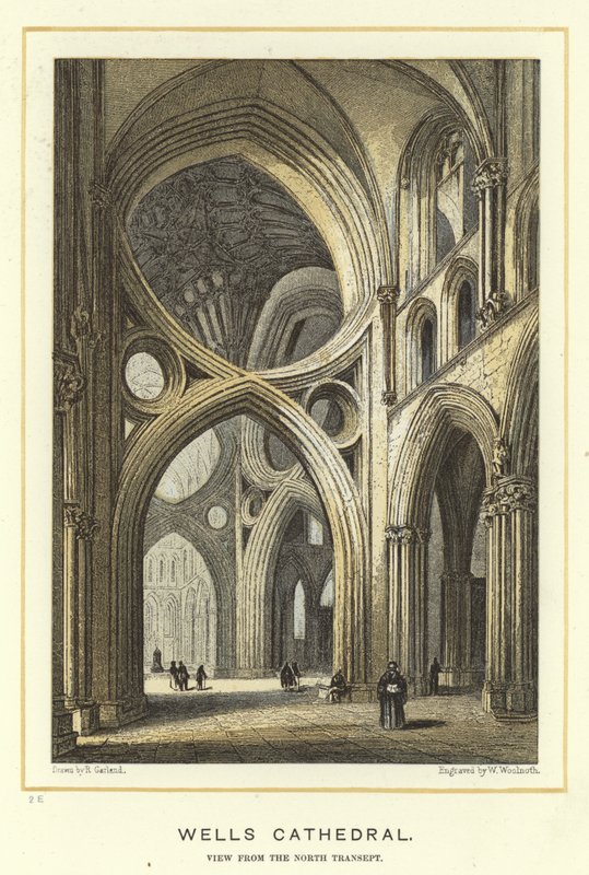 Wells Cathedral, vista do transepto norte de English School