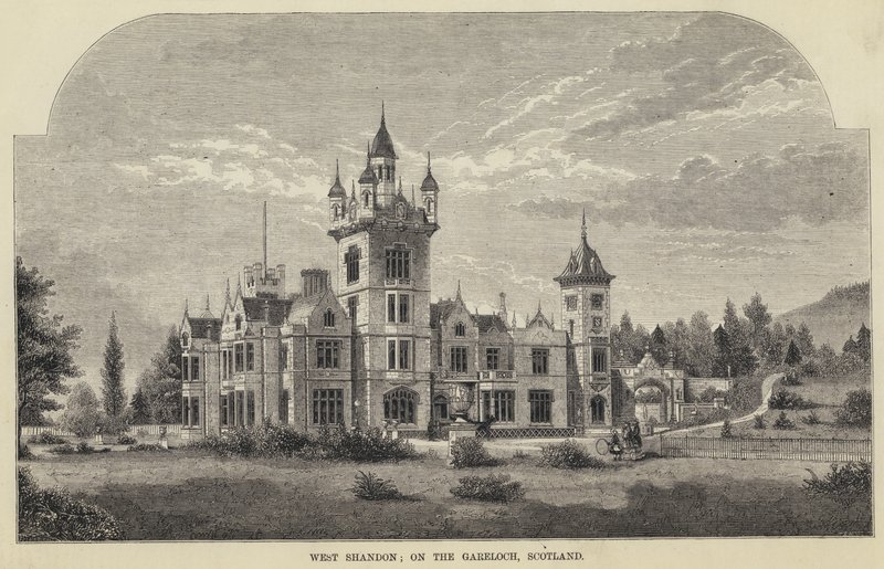 West Shandon, no Gareloch, Escócia (gravura) de English School
