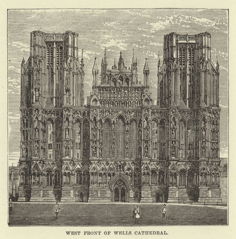 Frente oeste da Catedral de Wells de English School