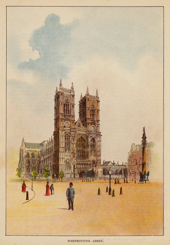 Abadia de Westminster (litografia a cores) de English School