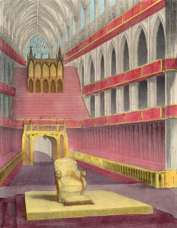 Abadia de Westminster, preparada para a coroação da rainha Vitória de English School