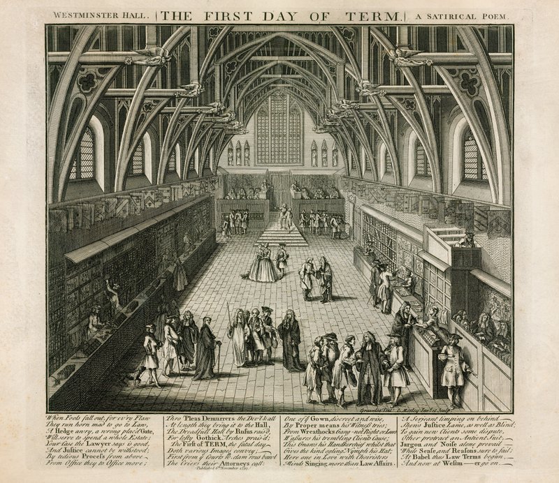 Westminster Hall, o primeiro dia do termo, um poema satírico de English School