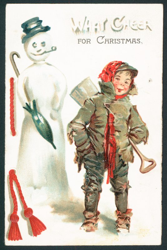 Que alegria para o Natal - cartão de Natal vitoriano de English School
