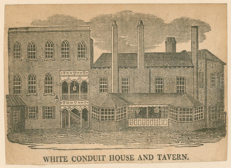 Casa Branca Conduit e Tavern, Pentonville, Londres de English School