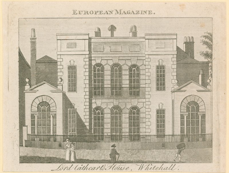 Whitehall Court ou Yard, Vanbrugh House, demolido 1898 de English School