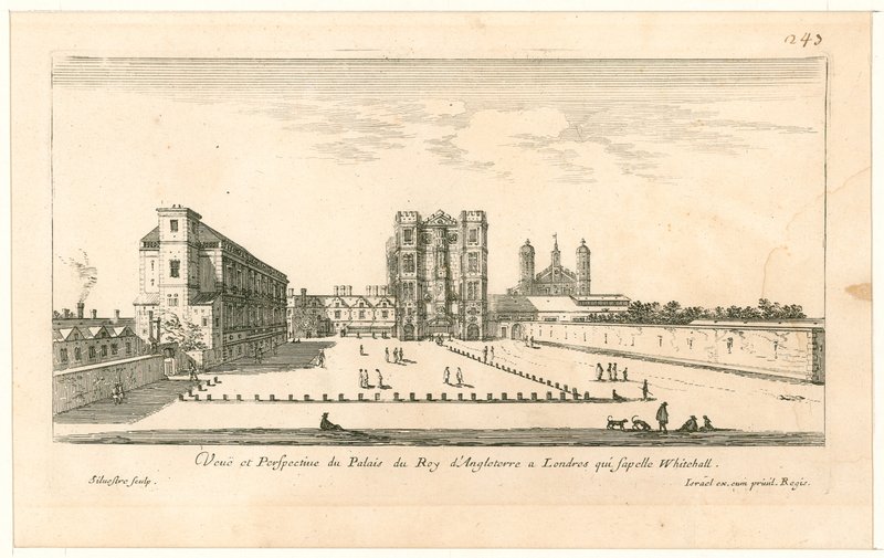 Whitehall. Gravura por Israel Silvestre, 1640 de English School