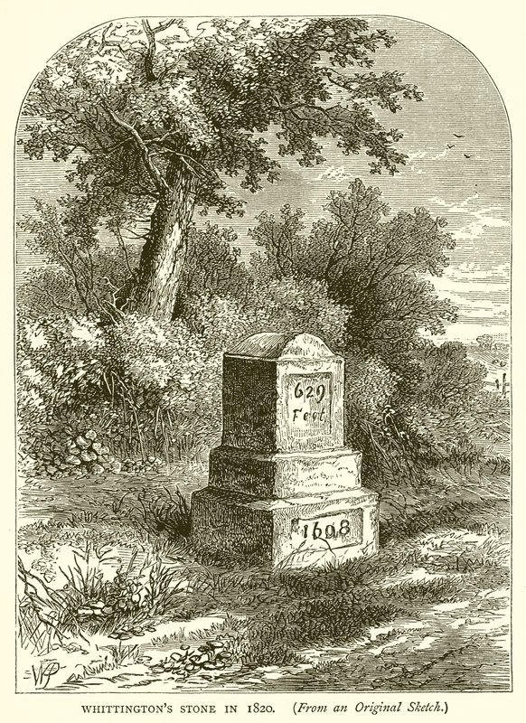 Whittingtons Stone em 1820 de English School