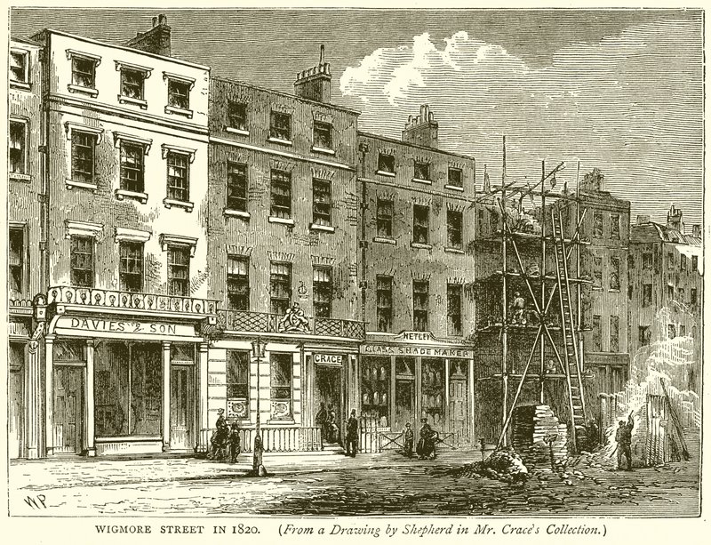 Rua Wigmore em 1820 de English School