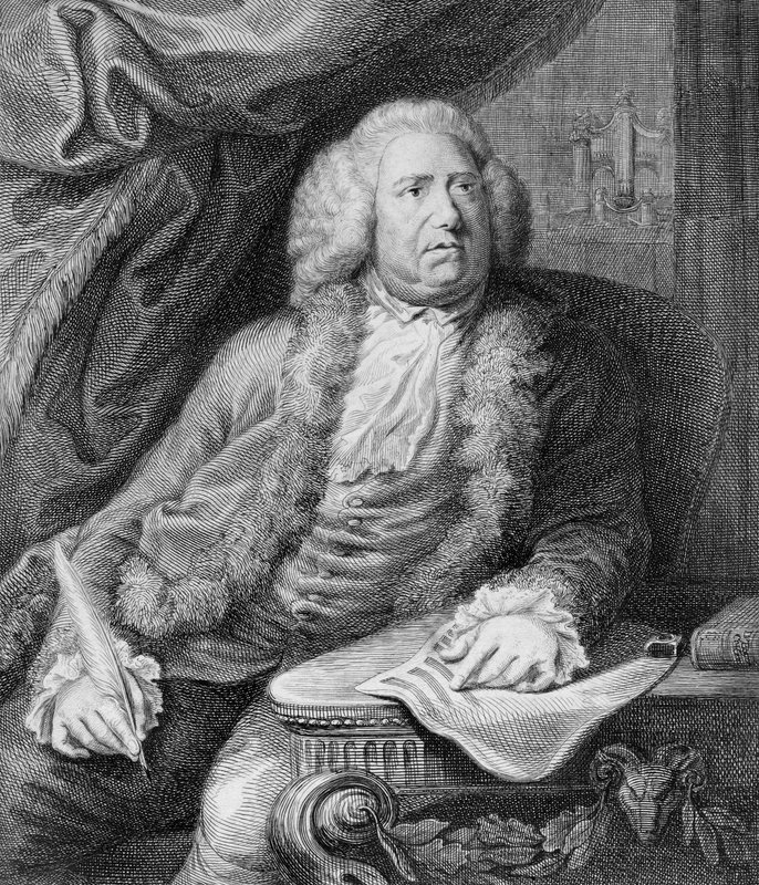 William Boyce, compositor inglês e Mestre da Música do Rei (gravura) de English School