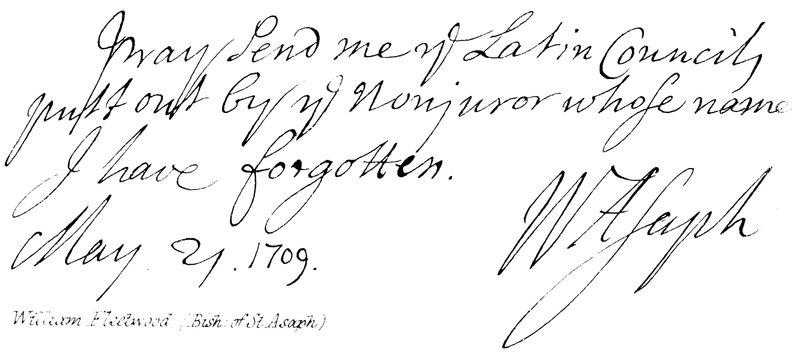 William Fleetwood, (Bish: de St Asaph) de English School