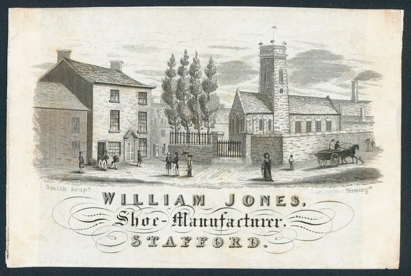 William Jones, fabricante de calçados, cartão comercial de English School