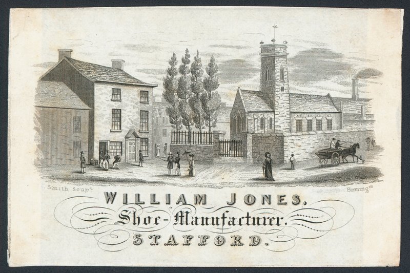 William Jones, fabricante de calçados, cartão comercial de English School