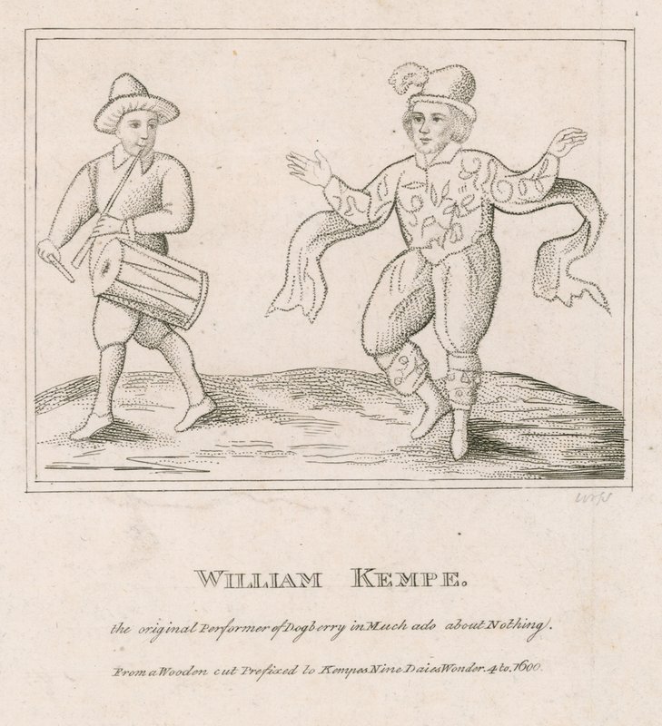 William Kempe, o intérprete original de Dogberry em Muito Barulho por Nada de English School