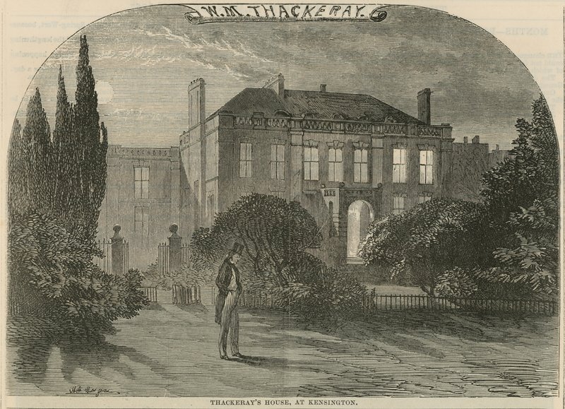 William Makepeace Thackerays casa em Kensington, Londres de English School