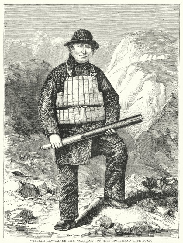 William Rowlands, o timoneiro da Holyhead Life-Boat (gravura) de English School