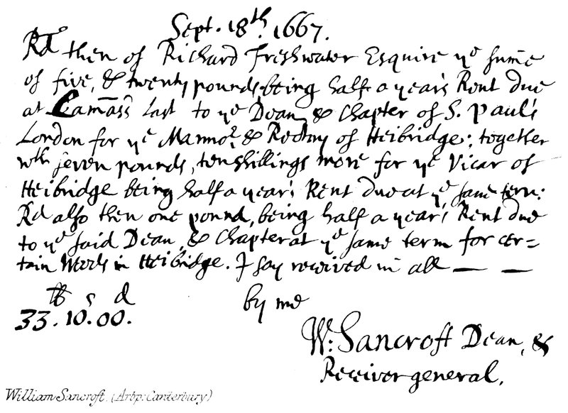 William Sancroft, (Arbp: Canterbury) de English School