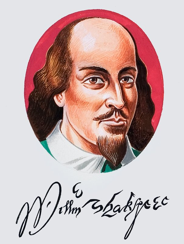 William Shakespeare com assinatura de English School
