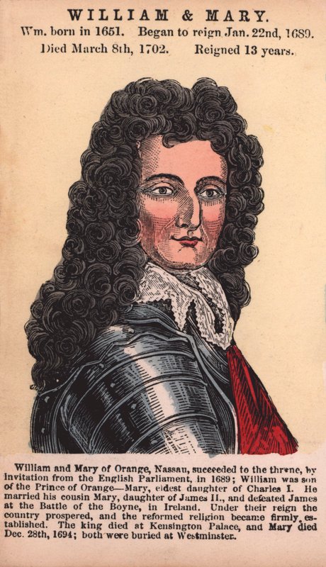 William e Mary (gravura colorida) de English School