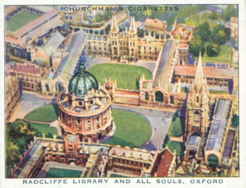 Asas sobre o Império: Radcliffe Library and all Souls, Oxford (litografia a cores) de English School