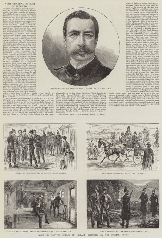 Com Sir Redvers Buller na Irlanda (gravura) de English School