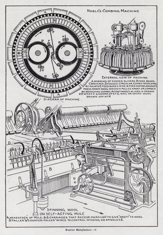 Fabrico de lã (litho) de English School