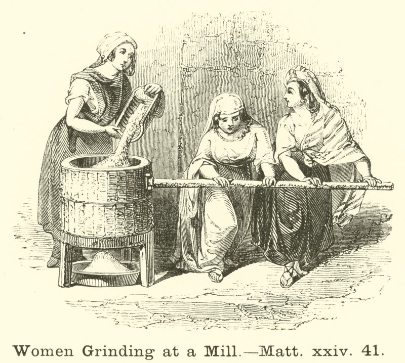 Mulheres moendo em um moinho, Matt, xxiv, 41 de English School