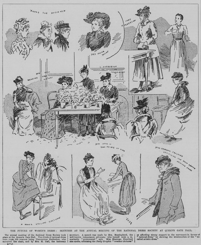 Mulheres presentes na reunião anual da Rational Dress Society, Queen