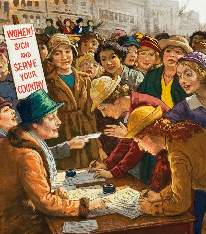 Mulheres voluntárias para o trabalho na Primeira Guerra Mundial de English School