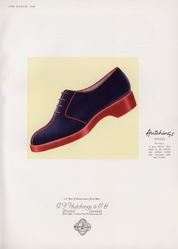 Anúncio de sapato feminino, década de 1930 de English School