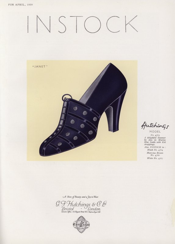 Anúncio de sapato feminino, década de 1930 de English School