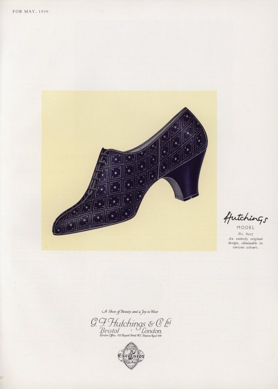 Anúncio de sapato feminino, década de 1930 de English School