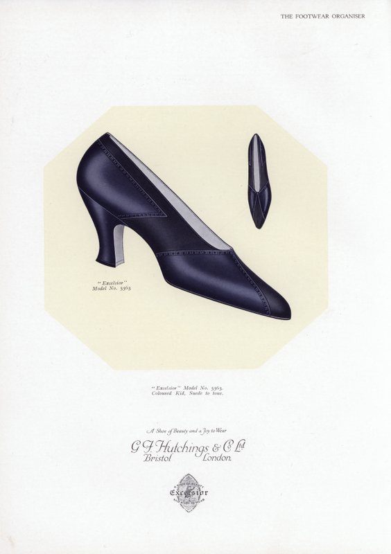 Anúncio de sapato feminino, década de 1930 de English School
