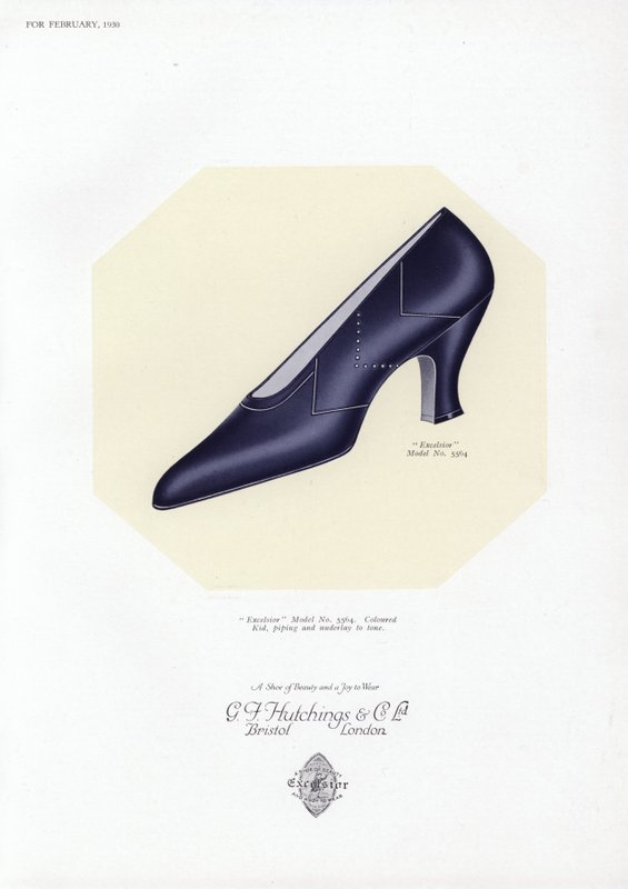 Anúncio de sapato feminino, década de 1930 de English School