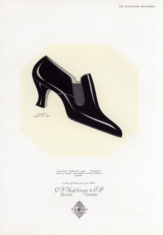 Anúncio de sapato feminino, década de 1930 de English School