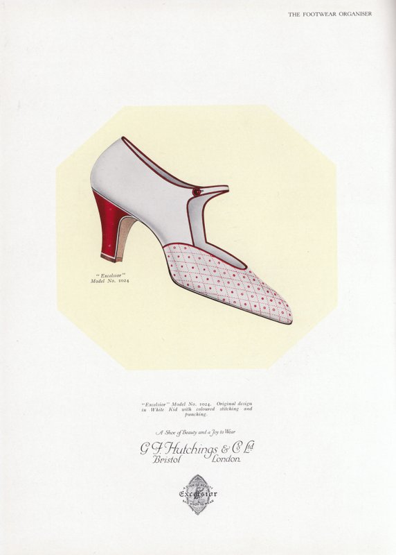 Anúncio de sapato feminino, década de 1930 de English School
