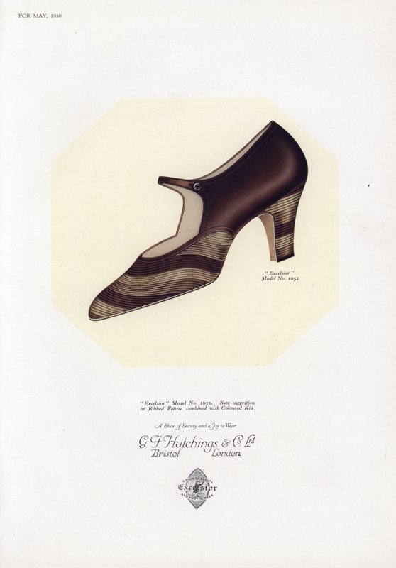 Anúncio de sapato feminino, década de 1930 de English School